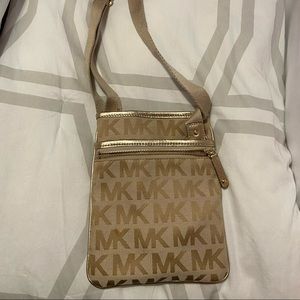 Michael Kors gold crossbody purse